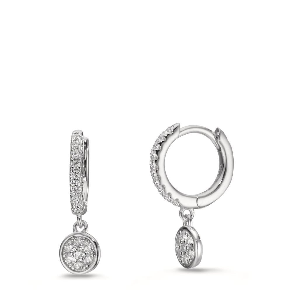 Hinged hoop Silver Zirconia Rhodium plated