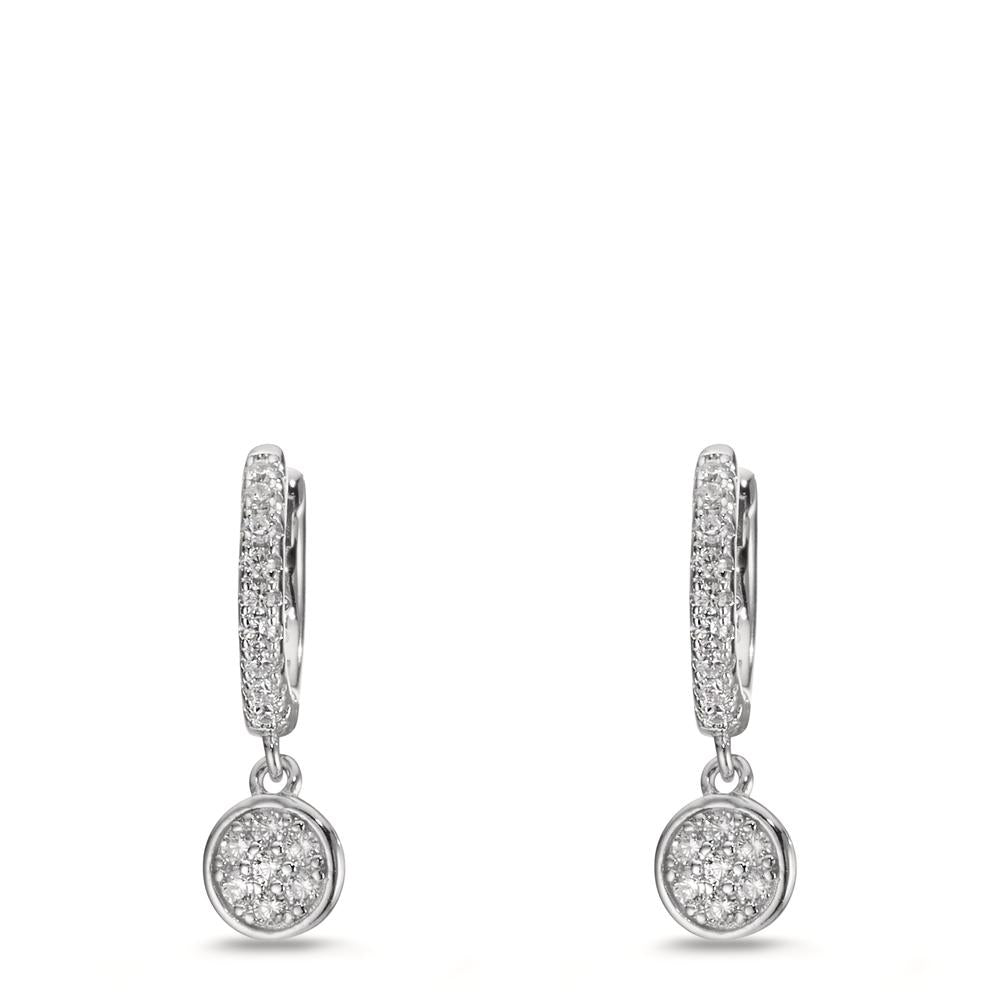 Hinged hoop Silver Zirconia Rhodium plated